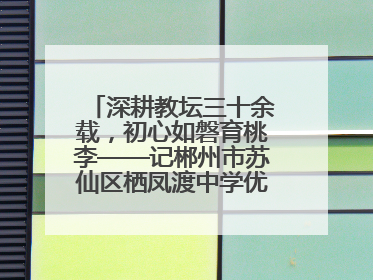 深耕教坛三十余载，初心如磐育桃李——记郴州市苏仙区栖凤渡中学优秀教师黄辉华