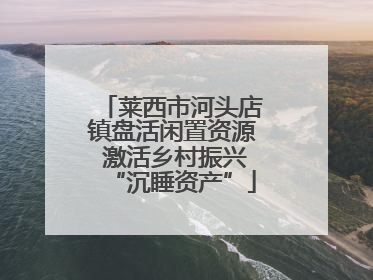 莱西市河头店镇盘活闲置资源 激活乡村振兴“沉睡资产”