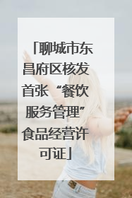 聊城市东昌府区核发首张“餐饮服务管理”食品经营许可证