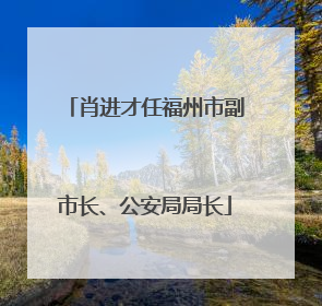 肖进才任福州市副市长、公安局局长
