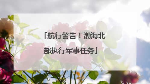 航行警告！渤海北部执行军事任务