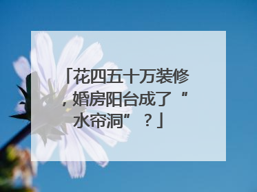 花四五十万装修，婚房阳台成了“水帘洞”？