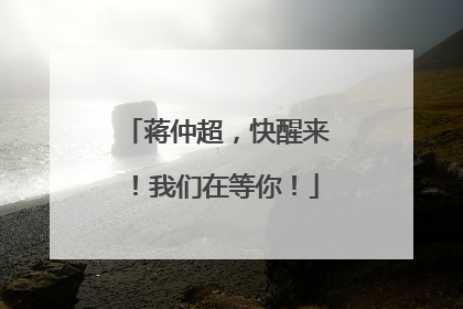 蒋仲超，快醒来！我们在等你！