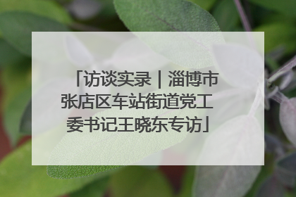 访谈实录｜淄博市张店区车站街道党工委书记王晓东专访