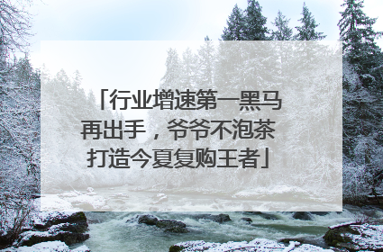 行业增速第一黑马再出手，爷爷不泡茶打造今夏复购王者