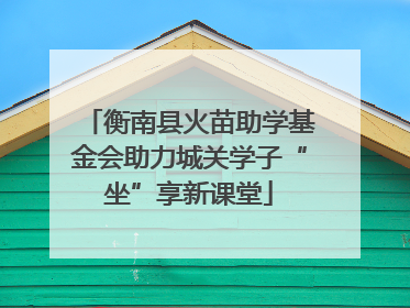 衡南县火苗助学基金会助力城关学子“坐”享新课堂