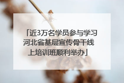 近3万名学员参与学习 河北省基层宣传骨干线上培训班顺利举办