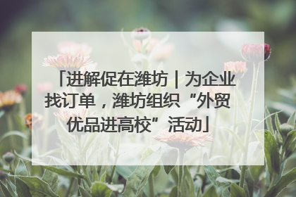进解促在潍坊｜为企业找订单，潍坊组织“外贸优品进高校”活动