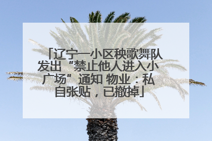 辽宁一小区秧歌舞队发出“禁止他人进入小广场”通知 物业：私自张贴，已撤掉