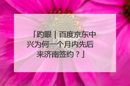 趵眼｜百度京东中兴为何一个月内先后来济南签约？
