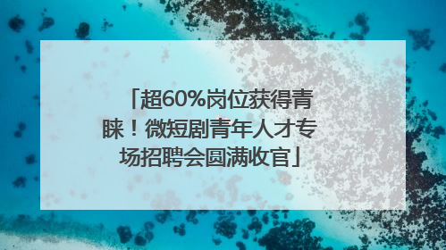 超60%岗位获得青睐！微短剧青年人才专场招聘会圆满收官