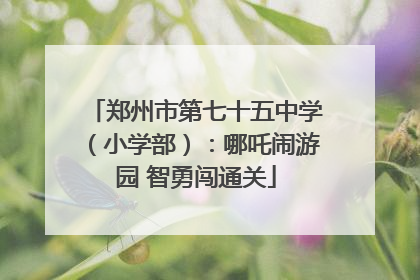 郑州市第七十五中学（小学部）：哪吒闹游园 智勇闯通关