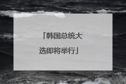 韩国总统大选即将举行