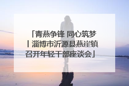青燕争锋 同心筑梦丨淄博市沂源县燕崖镇召开年轻干部座谈会