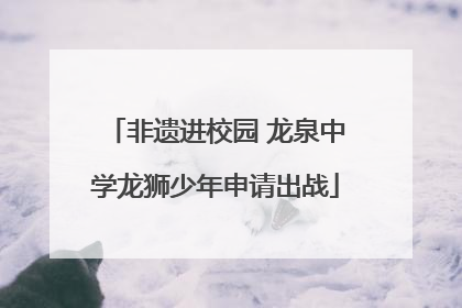 非遗进校园 龙泉中学龙狮少年申请出战