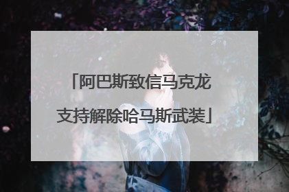 阿巴斯致信马克龙 支持解除哈马斯武装