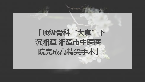 顶级骨科“大咖”下沉湘潭 湘潭市中医医院完成高精尖手术