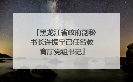 黑龙江省政府副秘书长许振宇已任省教育厅党组书记