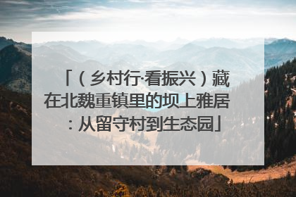 （乡村行·看振兴）藏在北魏重镇里的坝上雅居：从留守村到生态园