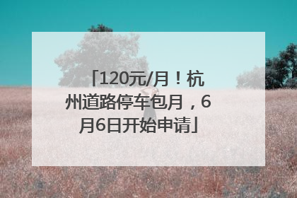 120元/月！杭州道路停车包月，6月6日开始申请