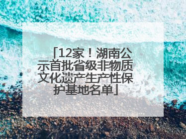 12家！湖南公示首批省级非物质文化遗产生产性保护基地名单