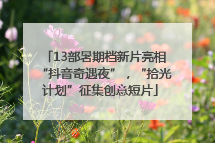 13部暑期档新片亮相“抖音奇遇夜”，“拾光计划”征集创意短片