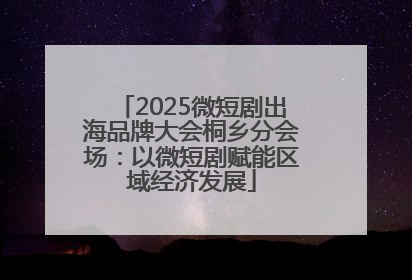 2025微短剧出海品牌大会桐乡分会场：以微短剧赋能区域经济发展