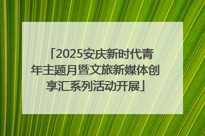 2025安庆新时代青年主题月暨文旅新媒体创享汇系列活动开展