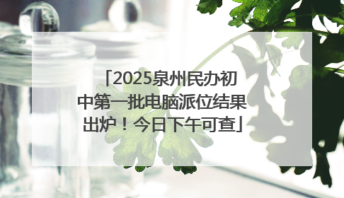 2025泉州民办初中第一批电脑派位结果出炉！今日下午可查