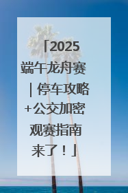 2025端午龙舟赛｜停车攻略+公交加密 观赛指南来了！