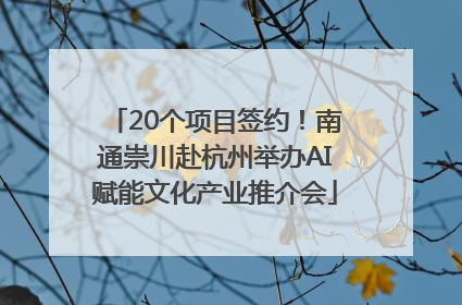 20个项目签约！南通崇川赴杭州举办AI赋能文化产业推介会