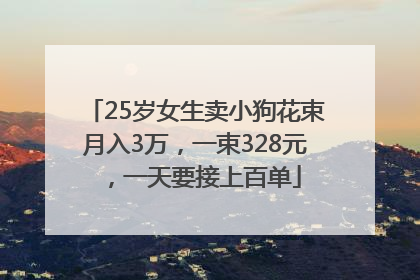 25岁女生卖小狗花束月入3万，一束328元，一天要接上百单