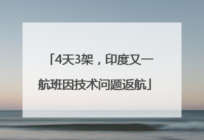 4天3架，印度又一航班因技术问题返航