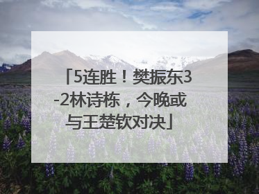 5连胜！樊振东3-2林诗栋，今晚或与王楚钦对决