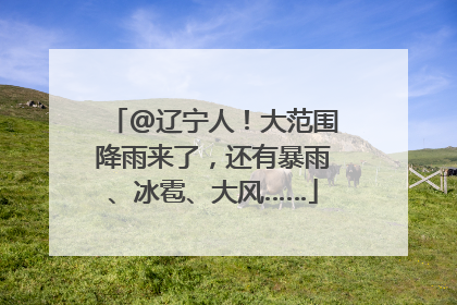 @辽宁人！大范围降雨来了，还有暴雨、冰雹、大风……