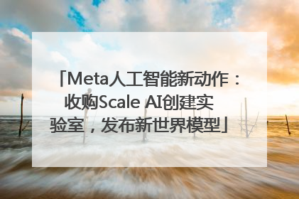 Meta人工智能新动作：收购Scale AI创建实验室，发布新世界模型