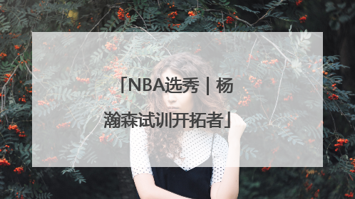 NBA选秀｜杨瀚森试训开拓者