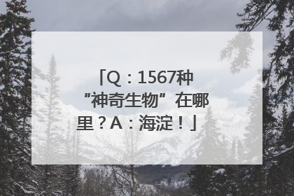 Q：1567种“神奇生物”在哪里？A：海淀！